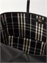Двусторонняя кожаная сумка-тоут из клетчатой парусины BURBERRY, черный 47338260