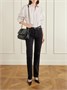 Niki medium crinkled glossed-leather shoulder bag SAINT LAURENT, черный 47345041