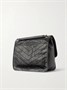Niki medium crinkled glossed-leather shoulder bag SAINT LAURENT, черный 47345041