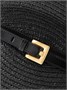 Сумка-мессенджер Shuffle Medium из рафии с отделкой из кожи и пряжкой BALMAIN, черный 47357879