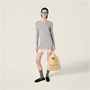 Сумка Ivy из льна с эффектом рафии MIU MIU, белый 47373945
