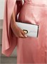 Маленький клатч Lanvin Invitation из атласа металлик, серебряный 47324041