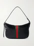 Кожаная сумка через плечо Lunetta с отделкой тесьмой GUCCI, черный 47344409