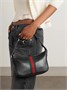Кожаная сумка через плечо Lunetta с отделкой тесьмой GUCCI, черный 47344409