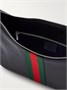 Кожаная сумка через плечо Lunetta с отделкой тесьмой GUCCI, черный 47344409
