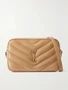 Сумка на плечо Loulou из стеганой фактурной кожи SAINT LAURENT, коричневый 47345170