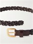 Ремень из плетеной кожи Cord THE ROW, коричневый 47346105