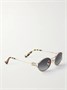 Овальные солнцезащитные очки с золотистой оправой MIU MIU, золотой 47348696