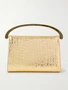 Сумка на плечо из кожи под крокодила с металлическим эффектом DRIES VAN NOTEN, золотой 47350970