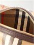 Сумка через плечо из канваса с покрытием в клетку, отделанная кожей BURBERRY, бежевый 47357365