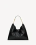 Сумка-хобо HORTENSE из блестящей кожи SAINT LAURENT, черный 47364113