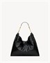 Сумка-хобо HORTENSE из блестящей кожи SAINT LAURENT, черный 47364113