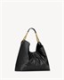 Сумка-хобо HORTENSE из блестящей кожи SAINT LAURENT, черный 47364113