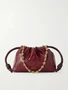 Мини-клатч Flamenco из мятой кожи угря с отделкой из кожи LOEWE, бордовый 47323656
