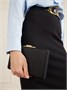 Коробчатый клатч из холщовой ткани VICTORIA BECKHAM, черный 47323661