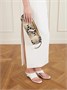 Клатч Donna из кожи со змеиным эффектом KHAITE, серый 47323772