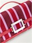 Клатч Belle Vivier из замши в полоску с кожаной отделкой и пряжкой Roger Vivier, розовый 47324131
