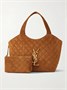 Cумка-тоут SAINT LAURENT Icare средней стеганой замши, коричневый 47338251