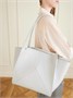 Миниатюрная сумка-тоут The Victoria Soft из металлизированной кожи VICTORIA BECKHAM, серебряный 47338274