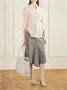 Миниатюрная сумка-тоут The Victoria Soft из металлизированной кожи VICTORIA BECKHAM, серебряный 47338274