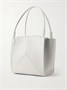 Миниатюрная сумка-тоут The Victoria Soft из металлизированной кожи VICTORIA BECKHAM, серебряный 47338274