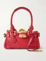 Сумка-тоут из кожи с украшениями Paddington CHLOÉ, красный 47338407
