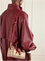 Клетчатая сумка-тоут с кожаной отделкой BURBERRY, красный 47339406