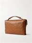 Сумка на плечо средняя из кожи Intrecciato Knot Lock BOTTEGA VENETA, коричневый 47344404