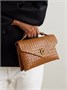 Сумка на плечо средняя из кожи Intrecciato Knot Lock BOTTEGA VENETA, коричневый 47344404