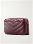 Сумка на плечо Loulou из стеганой фактурной кожи SAINT LAURENT, бордовый 47346089