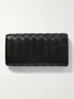 Кожаный кошелек с плетением Intrecciato BOTTEGA VENETA, черный 47346538