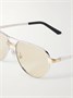 Солнцезащитные очки Santos de Cartier авиатор из золотистого и серебристого металла Cartier Eyewear, серебряный 47348557