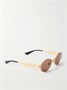 Солнцезащитные очки-ленты круглой формы золотистого цвета BOTTEGA VENETA EYEWEAR, золотой 47350987
