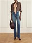 Сумка через плечо Mombasa из панельной кожи SAINT LAURENT, бордовый 47351205