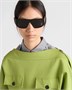 Солнцезащитные очки с треугольным логотипом Prada, серый 47353393