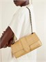 Наплечная сумка Le Bambino Chaîne c эффектом рафии JACQUEMUS, бежевый 47354221