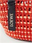 Маленькая сумка-корзина через плечо из рафии LOEWE + Paula's Ibiza Braid Basket с кожаной отделкой, красный 47373213