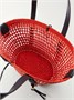 Маленькая сумка-корзина через плечо из рафии LOEWE + Paula's Ibiza Braid Basket с кожаной отделкой, красный 47373213