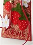 Сумка-ведро LOEWE + Paula's Ibiza из плетеной рафии с вышивкой и кожаной отделкой, красный 47375366