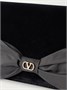 Миниатюрная сумка через плечо из бархата VLogo Signature с бантиком VALENTINO GARAVANI, черный 47323871