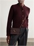 Кожаный чехол Intrecciato BOTTEGA VENETA, бордовый 47324014