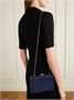Тонкий клатч Slim Slide, украшенный кристаллами, серебристого цвета JUDITH LEIBER COUTURE, синий 47324446