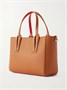 Сумка-тоут Cabata mini с шипами из фактурной кожи Christian Louboutin, коричневый 47338419