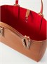 Сумка-тоут Cabata mini с шипами из фактурной кожи Christian Louboutin, коричневый 47338419