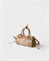 Маленькая льняная и кожаная сумка Prada Bonnie, бежевый 47343327