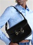 Сумка через плечо Horsebit 1955 из текстурированной кожи GUCCI, черный 47344437