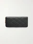 Стеганый кошелек из фактурной кожи SAINT LAURENT, черный 47344629