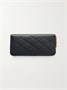 Стеганый кошелек из фактурной кожи SAINT LAURENT, черный 47344629