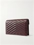 Мини-кошелек с цепочкой Cassandre Envelope из стеганой кожи SAINT LAURENT, бордовый 47345415