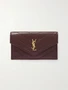Кошелек Cassandre из стеганой текстурированной кожи SAINT LAURENT, бордовый 47346124
